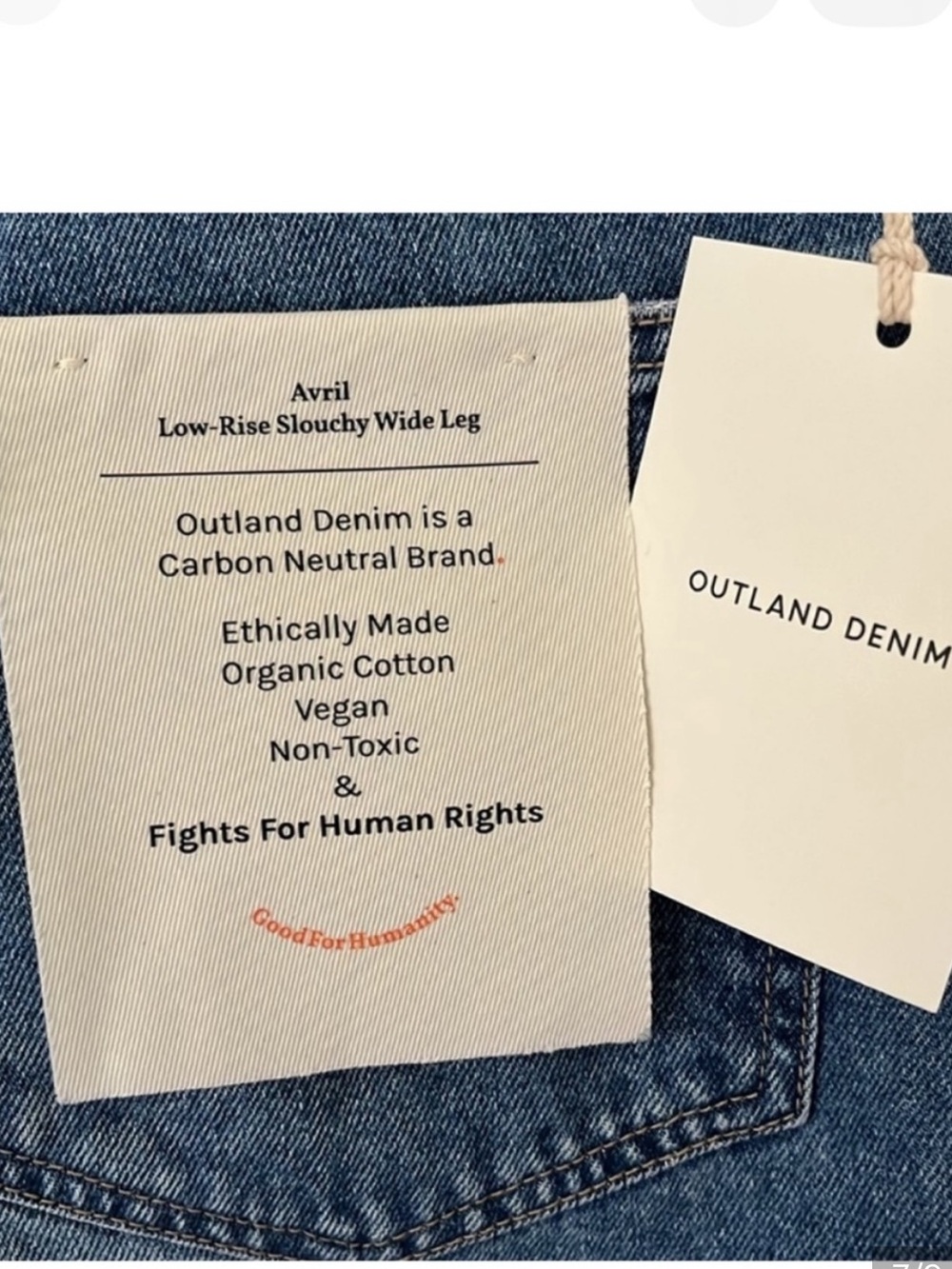 Outland Mid Rise Classic Blue Distressed Women's Jeans $125 - Picture 7 of 8